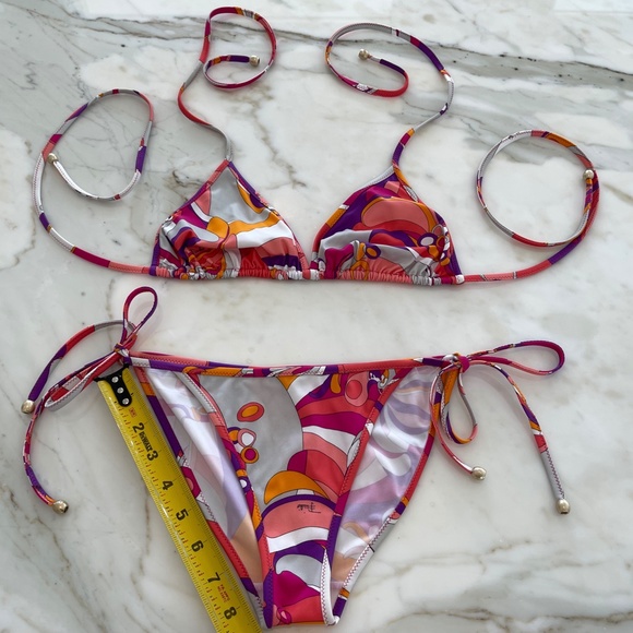 EMILIO PUCCI PINK MULTI BIKINI SIZE IT 42 / US 8 - Picture 10 of 16